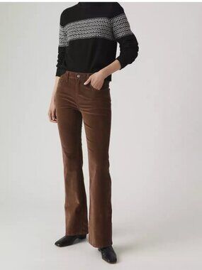 Levi's 726 High-rise Flare Corduroy Women's Pants NWT 26X32 Fondue Fudge - Brown